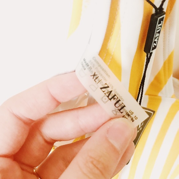 ZAFUL YELLOW STRIPED BATHING SUIT - Picture 5 of 5